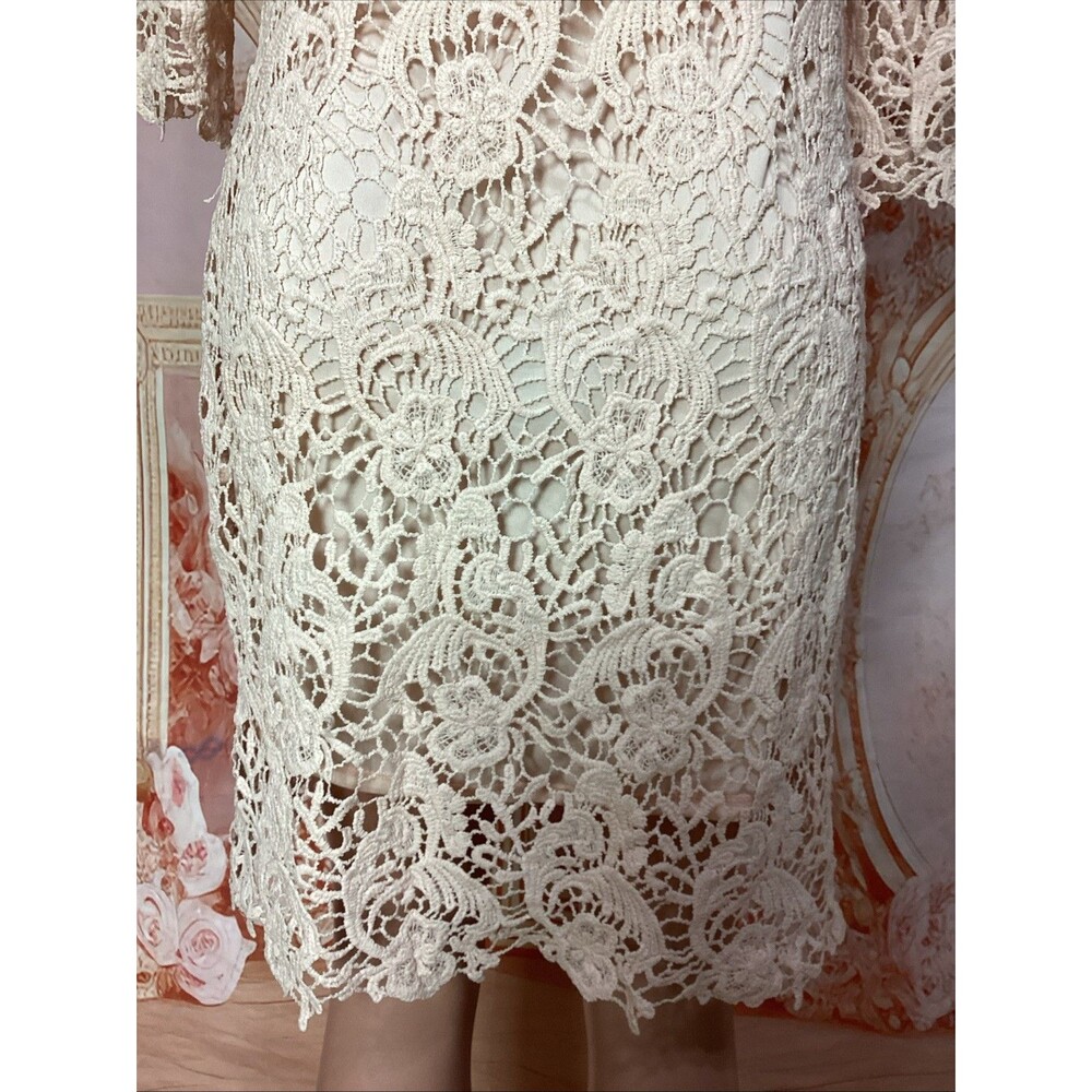 Cato Lace Sheath Dress Blush Pink 3/4 Sleeve Lined Women’s Size 10 - Picture 7 of 9